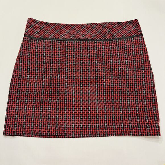 LOFT Dresses & Skirts - Ann Taylor LOFT Mini Skirt Womens Size 14 Red Multicolor Lined (A0127)